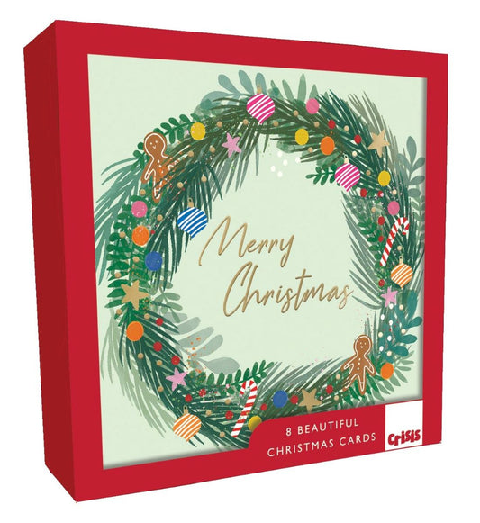 XCR047-Second Nature-Wreath-Xmas Card Pack-Crisis Charity Range