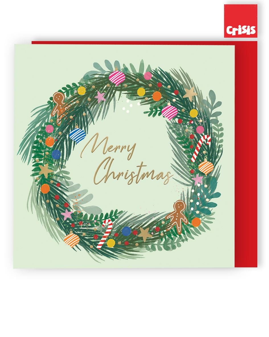 XCR047-Second Nature-Wreath-Xmas Card Pack-Crisis Charity Range