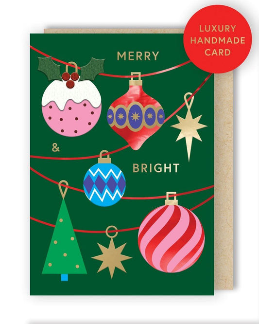 XFF001S-Second Nature-Merry & Bright-Xmas Card-Fir & Felt