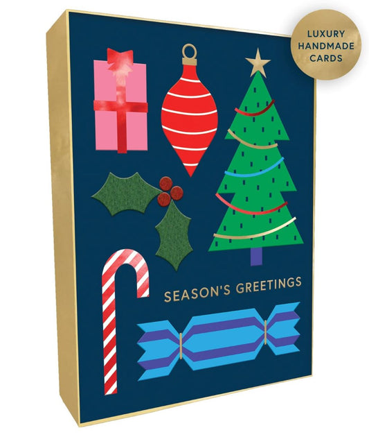 XFF002-Second Nature-Season'S Greetings-Xmas Card Pack-Fir & Felt