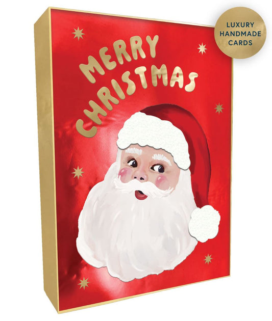 XFF003-Second Nature-Santa-Xmas Card Pack-Fir & Felt