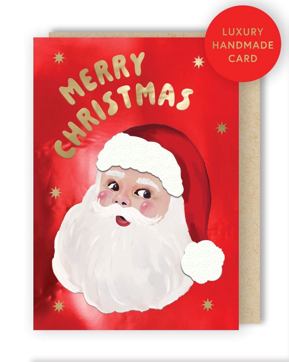 XFF003S-Second Nature-Santa-Xmas Card-Fir & Felt