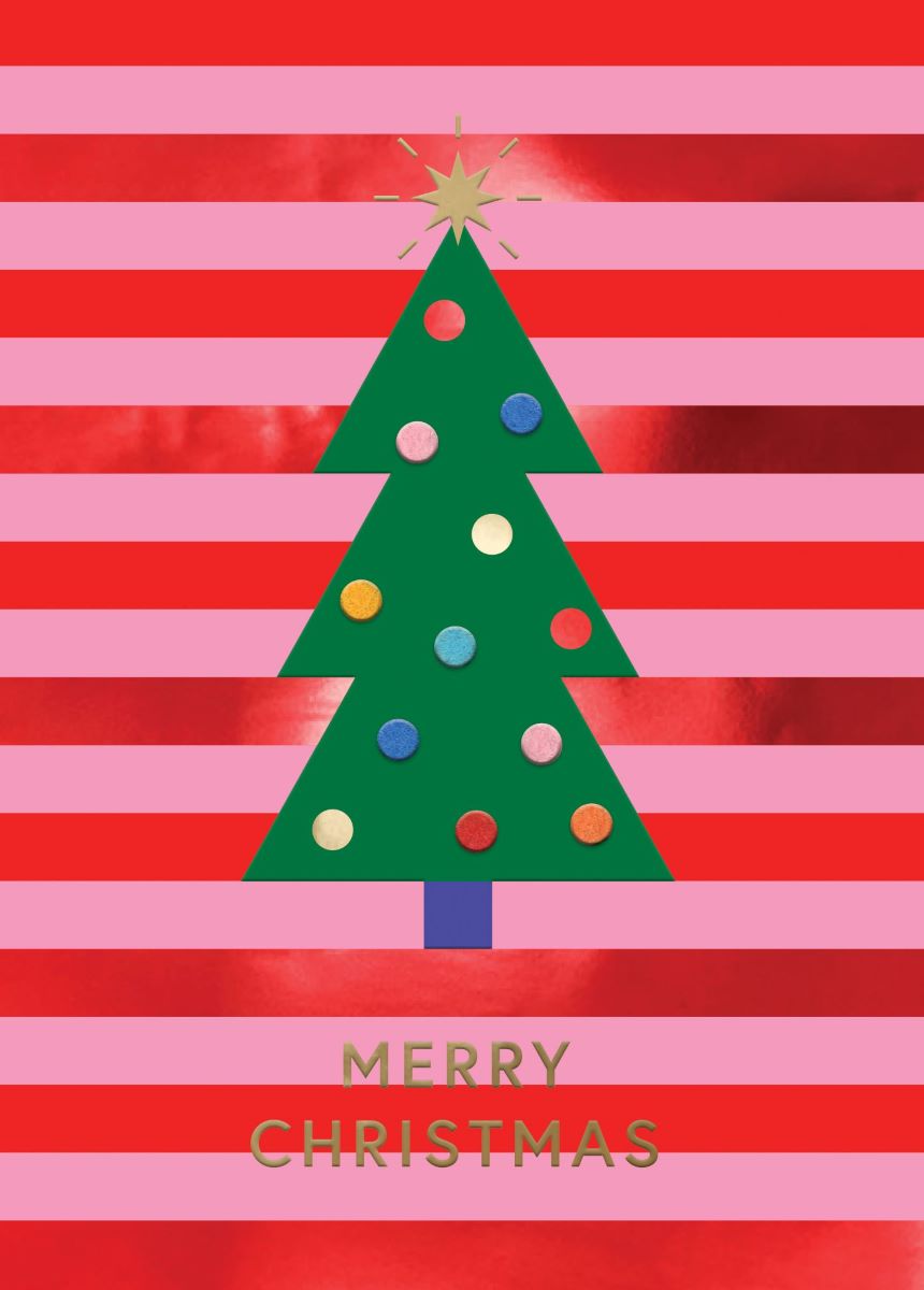 XFF004S-Second Nature-Tree-Xmas Card-Fir & Felt
