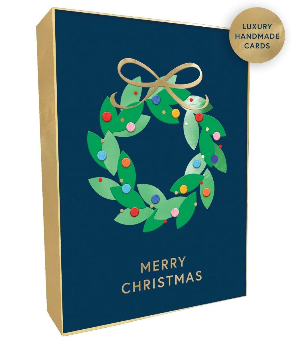 XFF005-Second Nature-Wreath-Xmas Card Pack-Fir & Felt