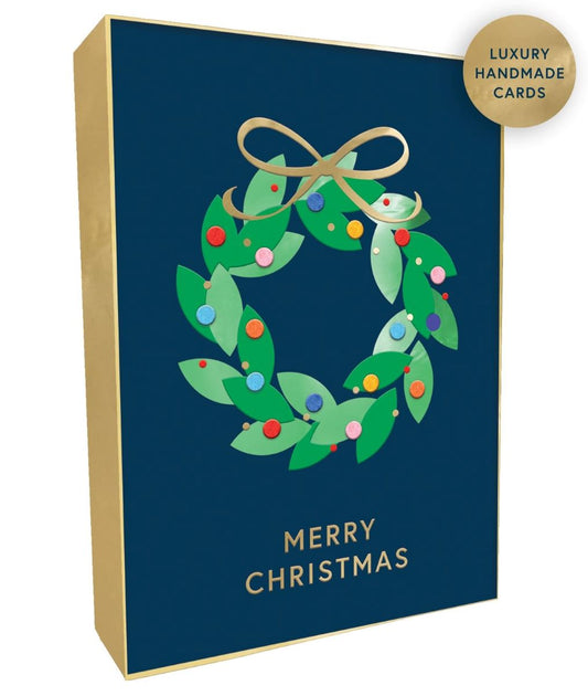 XFF005-Second Nature-Wreath-Xmas Card Pack-Fir & Felt