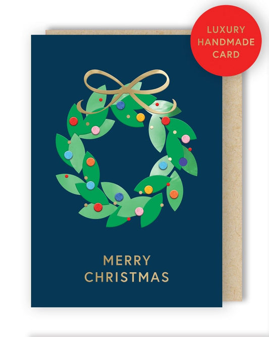 XFF005S-Second Nature-Wreath-Xmas Card-Fir & Felt