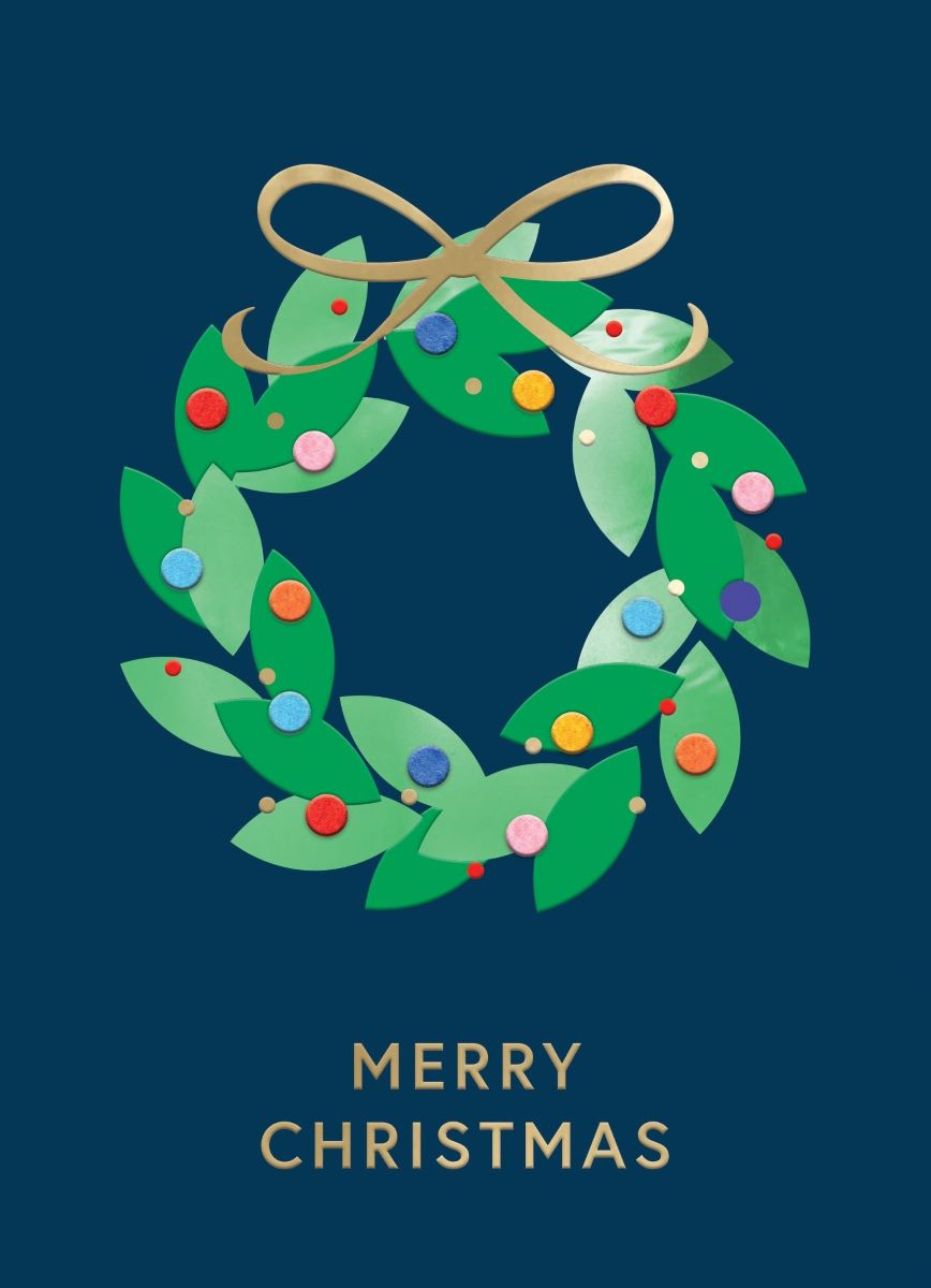 XFF005S-Second Nature-Wreath-Xmas Card-Fir & Felt