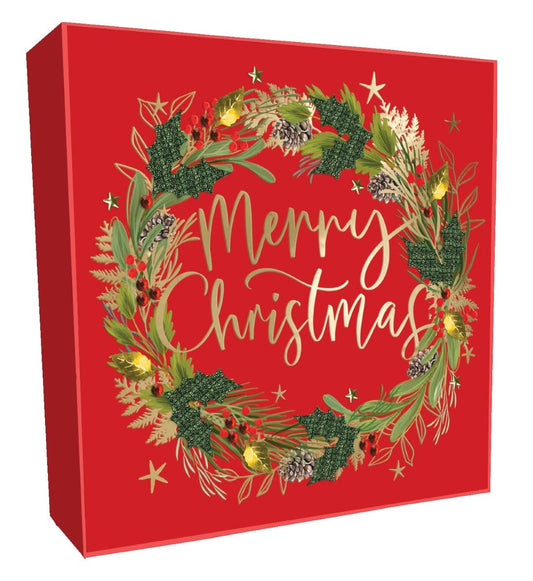 XLSB108-Second Nature-Wreath-Xmas Card Pack-Sparkle Boxed Cards