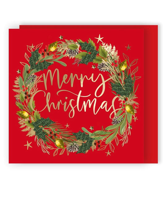 XLSB108S-Second Nature-Wreath-Xmas Card-Sparkle