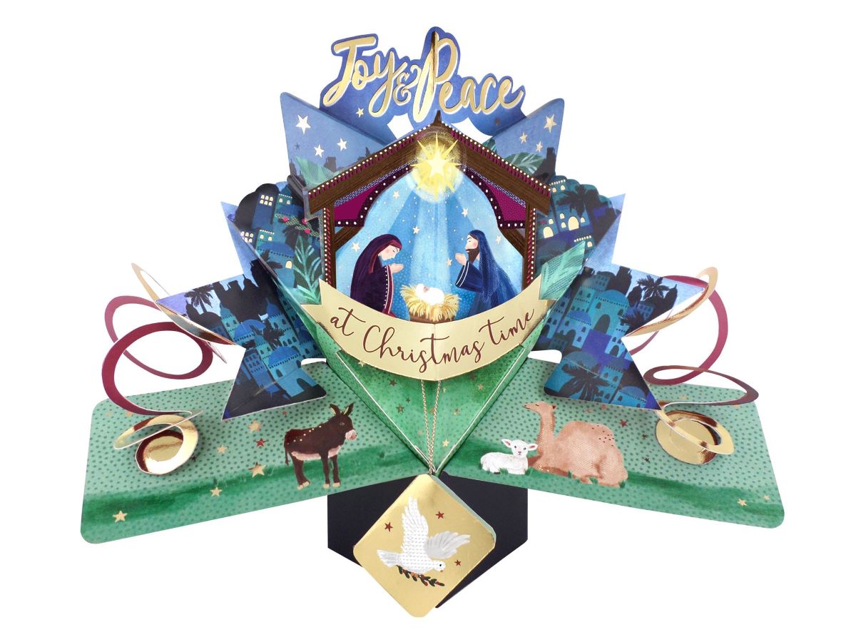XPOP070-Second Nature-Nativity-Xmas Card-Pop Ups