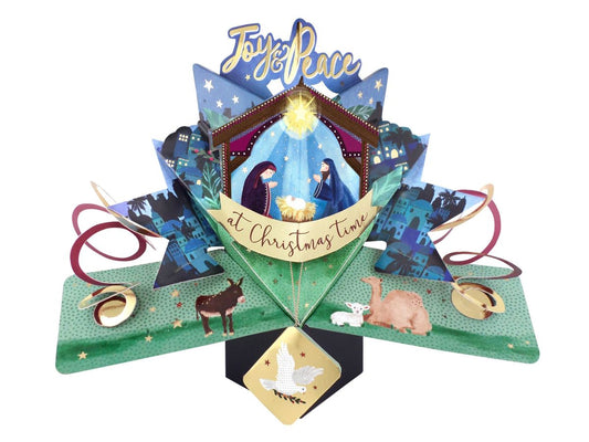 XPOP070-Second Nature-Nativity-Xmas Card-Pop Ups