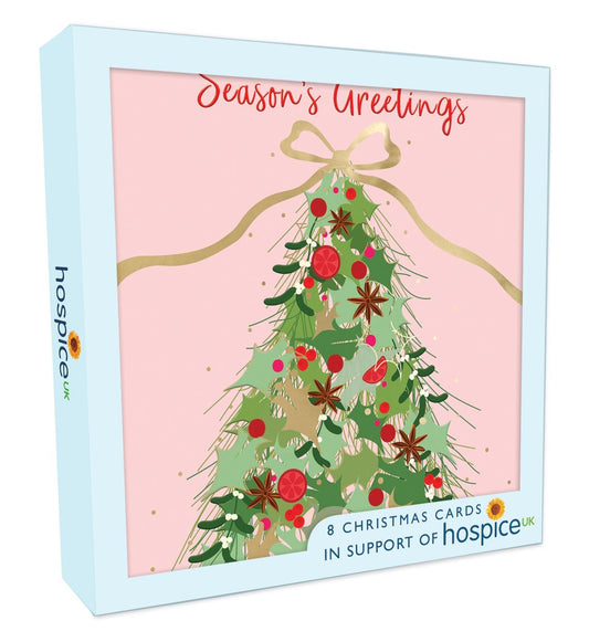 XSA026-Second Nature-Season'S Greetings Tree-Xmas Card Pack-Hospice Uk Charity Range