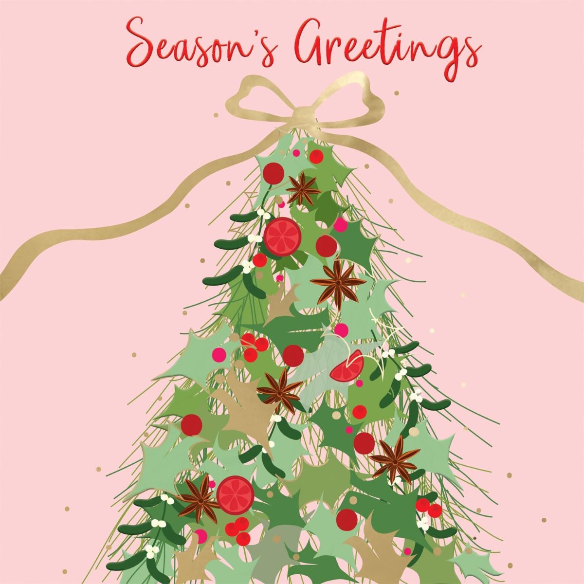 XSA026-Second Nature-Season'S Greetings Tree-Xmas Card Pack-Hospice Uk Charity Range