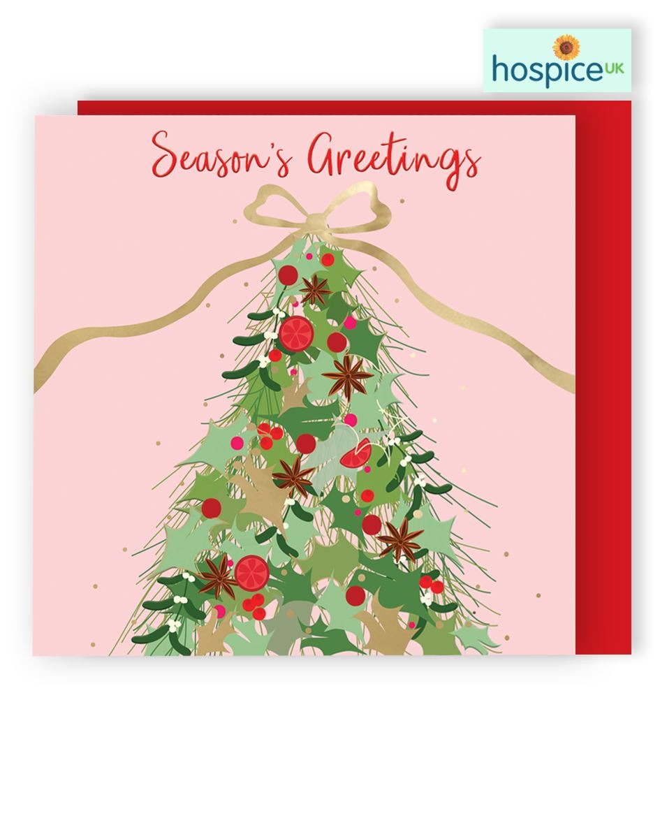 XSA026-Second Nature-Season'S Greetings Tree-Xmas Card Pack-Hospice Uk Charity Range