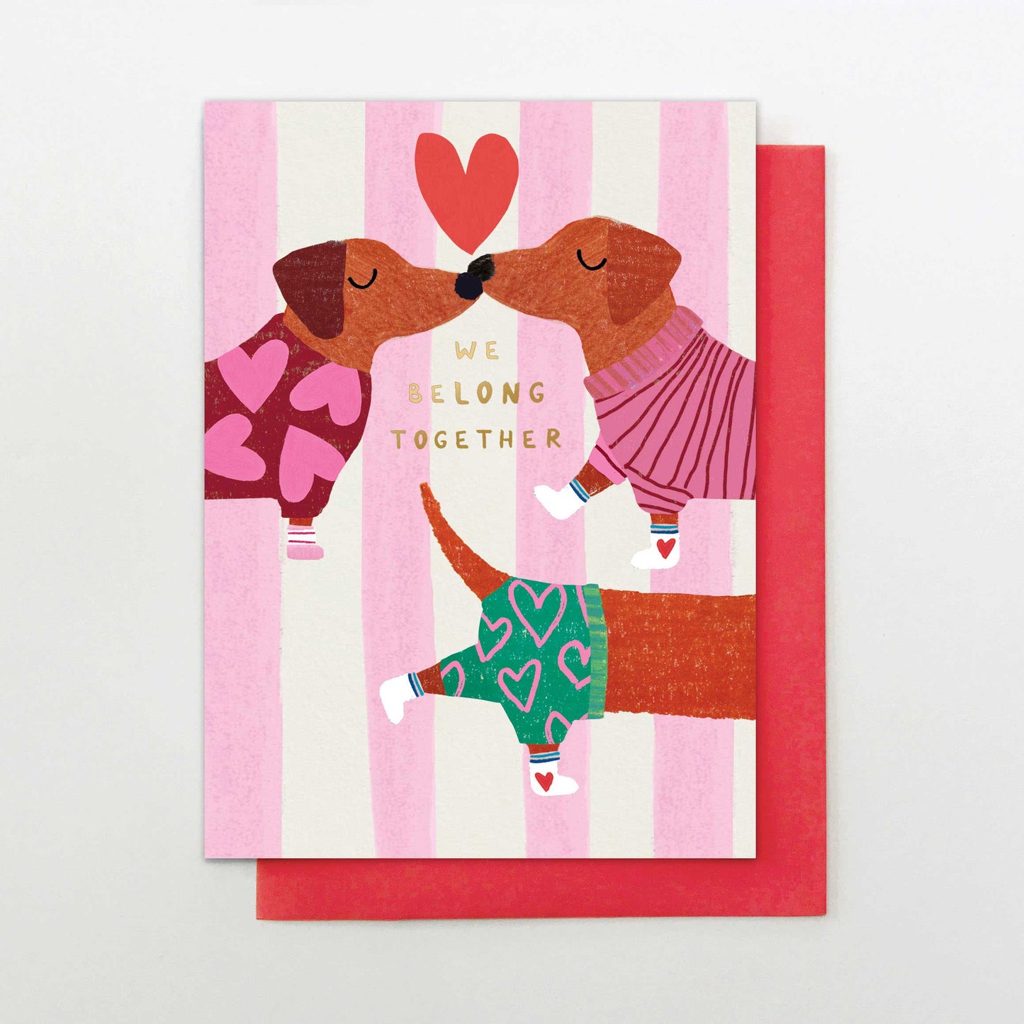 AB016-Stop The Clock-Belong Together Sausage Dogs-Card-Absolute Fave