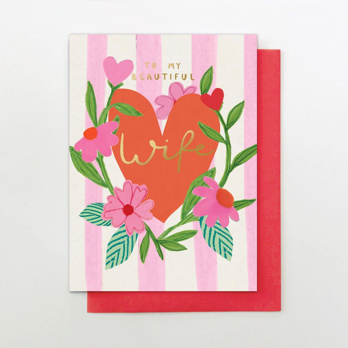 AB019-Stop The Clock-Beautiful Wife Heart Wreath-Card-Absolute Fave