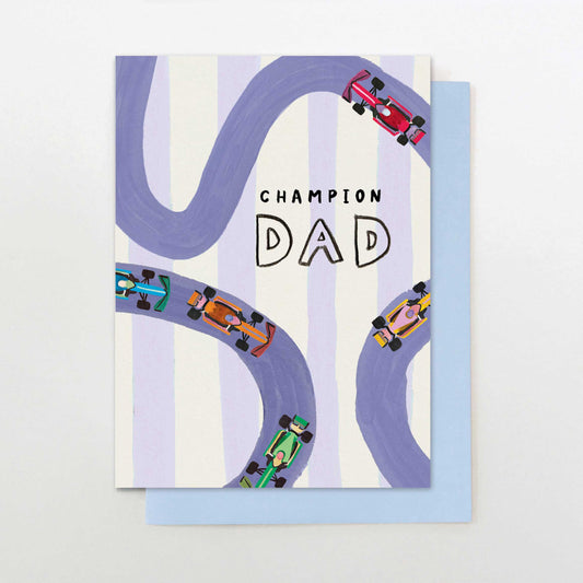 DM012-Stop The Clock-Champion Dad Racing Cars-Card-Dad Mix