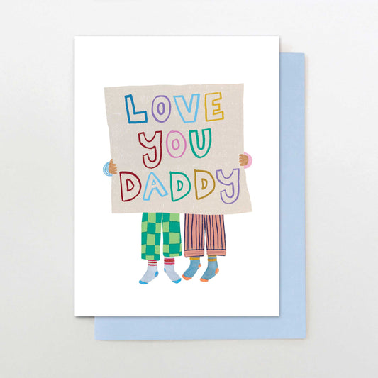 DM015-Stop The Clock-Love You Daddy Kids With Sign-Card-Dad Mix