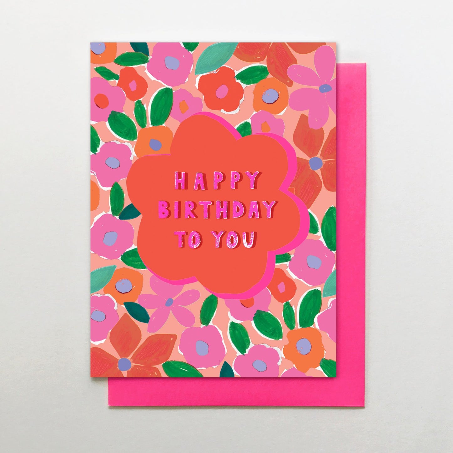 GDN001-Stop The Clock-Birthday Flower-Card-Garden Brights