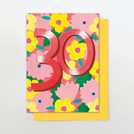 GDN011-Stop The Clock-30 Floral-Card-Garden Brights