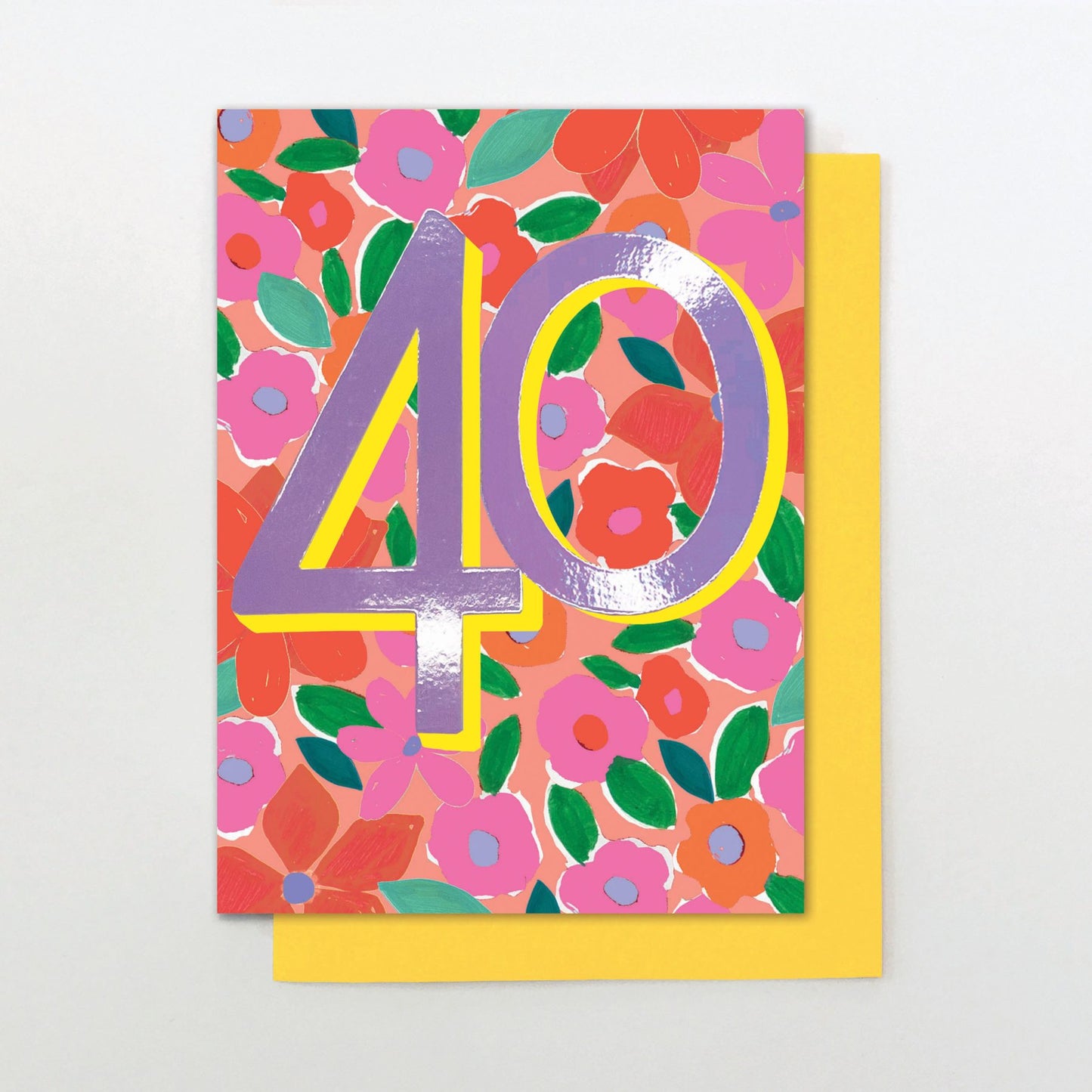 GDN012-Stop The Clock-40 Floral-Card-Garden Brights