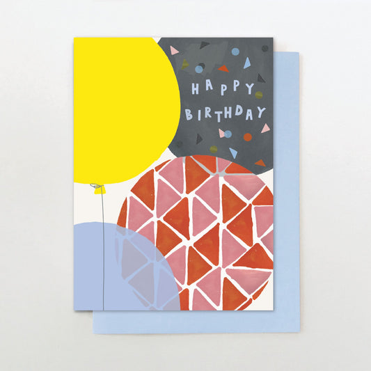 GDN037-Stop The Clock-Card- Neon Birthday Balloons-Card-Garden Brights