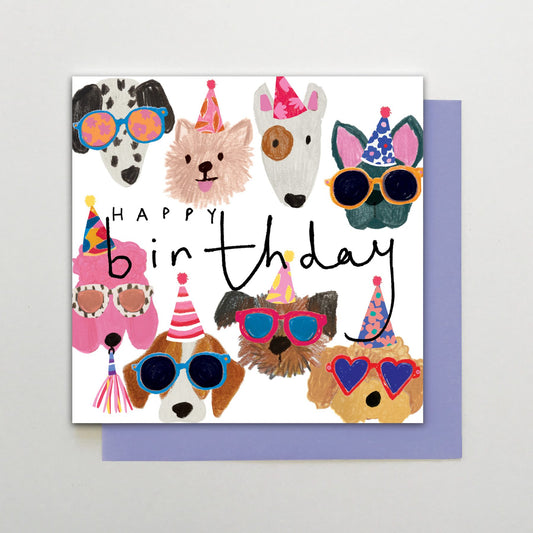 HA008-Stop The Clock-Birthday Dog Faces-Card-Happy Days