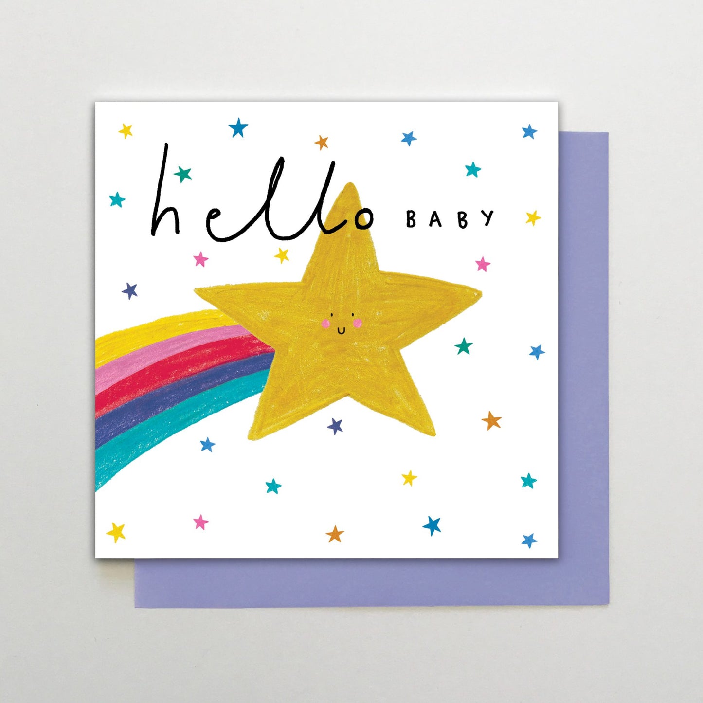 HA022-Stop The Clock-Card- Baby Boy Shooting Rainbow Star-Card-Happy Days