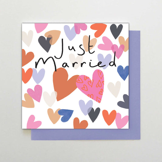 HA059-Stop The Clock-Just Married Heart Confetti-Card-Happy Days