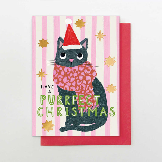 IC008-Stop The Clock-Purrfect Christmas Cat-Xmas Card-It'S Christmas