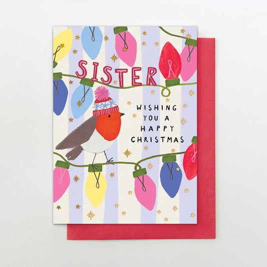 IC030-Stop The Clock-Sister Robin & Christmas Lights-Xmas Card-It'S Christmas