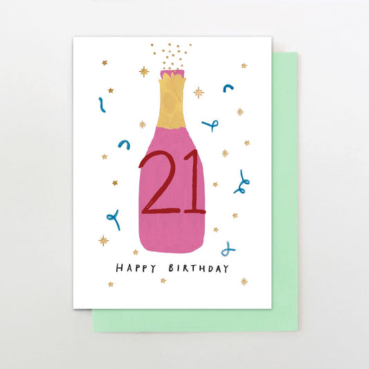 M026-Stop The Clock-Card - Female Age 21 Fizz-Card-Moments