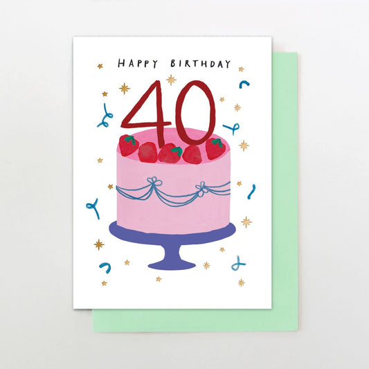 M028-Stop The Clock-Card - Female Age 40 Cakes-Card-Moments