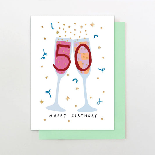 M029-Stop The Clock-Card - Female Age 50 Fizz-Card-Moments