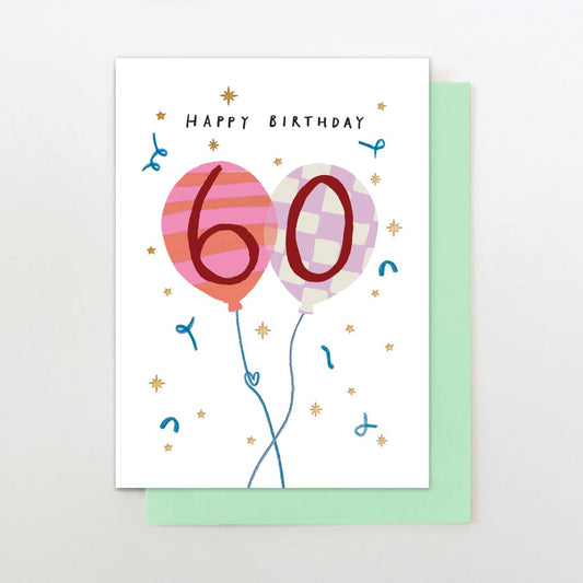 M030-Stop The Clock-Card - Female Age 60 Balloons-Card-Moments
