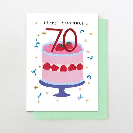 M031-Stop The Clock-Card - Female Age 70 Cake-Card-Moments