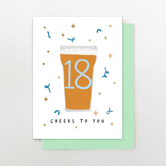 M035-Stop The Clock-Card - Male 18 Pint Of Beer-Card-Moments