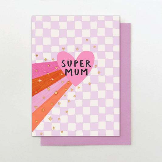 MF003-Stop The Clock-Card - Super Mum Heart-Card-Moments For Mum