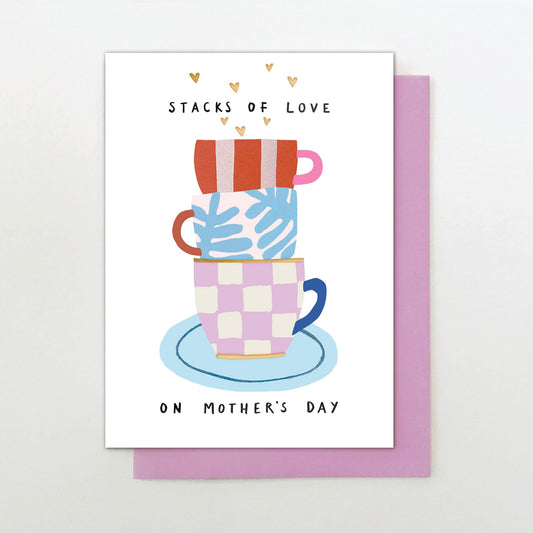 MF012-Stop The Clock-Card - Teacups Stacks Of Love-Card-Moments For Mum