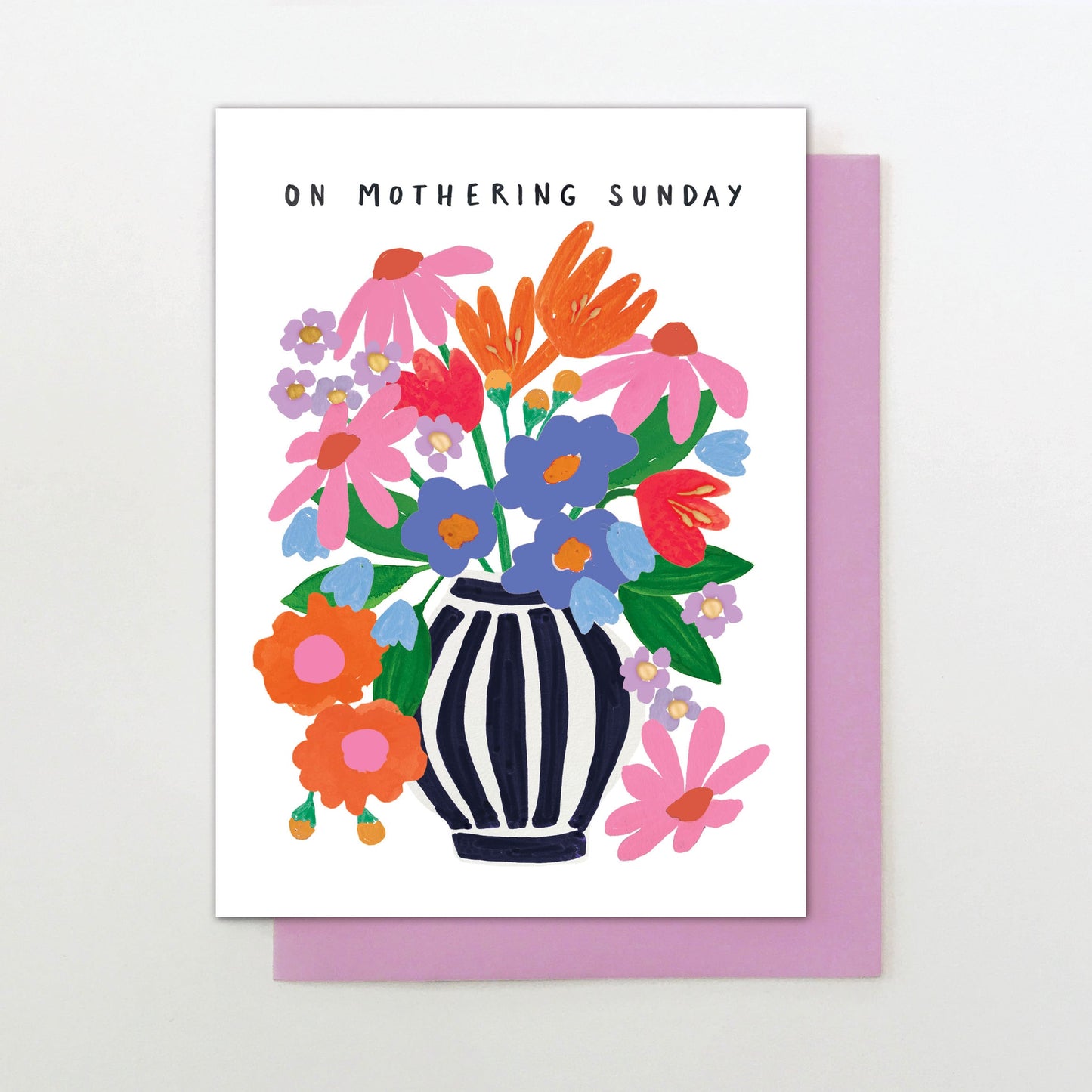 MF014-Stop The Clock-Card - On Mothering Sunday Vase-Card-Moments For Mum