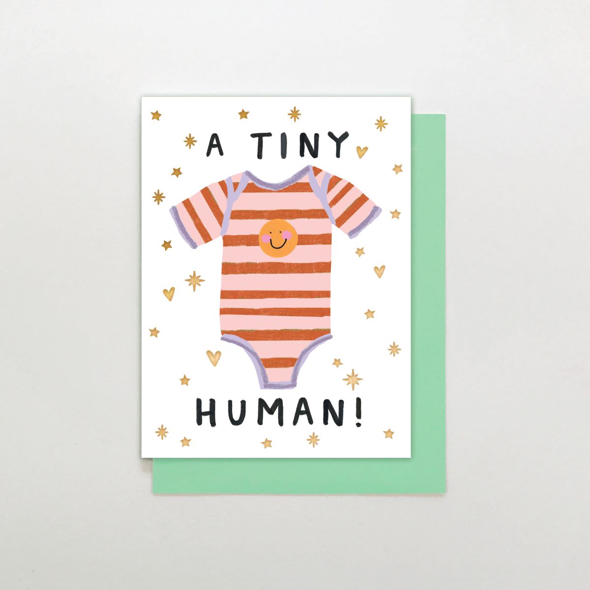 MINI012-Stop The Clock-Card - Tiny Human Babygro-Card-Mini Moments