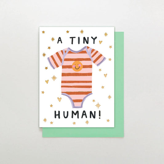 MINI012-Stop The Clock-Card - Tiny Human Babygro-Card-Mini Moments