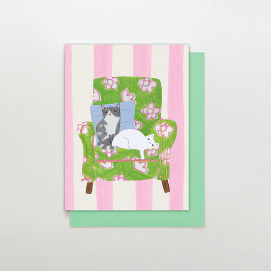 MINI016-Stop The Clock-Cats On Chair-Card-Mini Moments