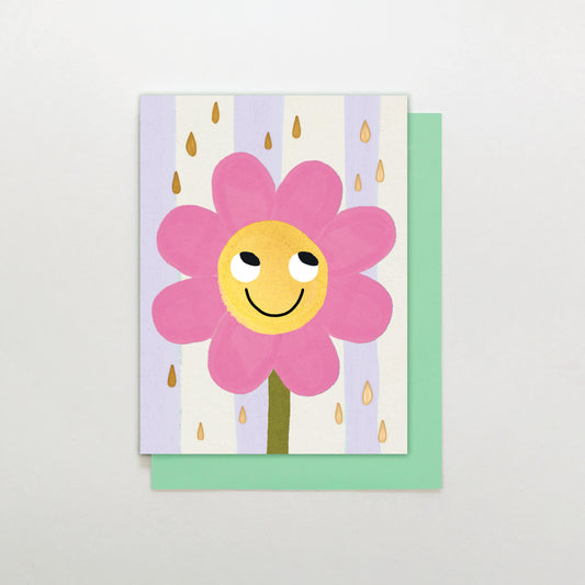 MINI017-Stop The Clock-Happy Pink Flower-Card-Mini Moments