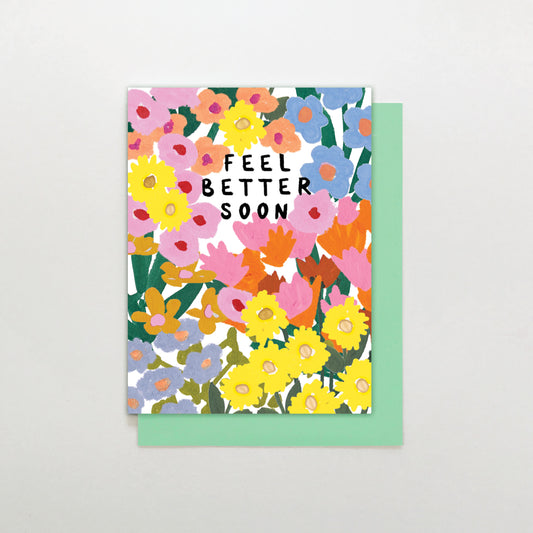 MINI021-Stop The Clock-Feel Better Soon Flowers-Card-Mini Moments