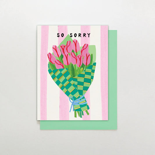 MINI022-Stop The Clock-So Sorry Bouquet Of Tulips-Card-Mini Moments