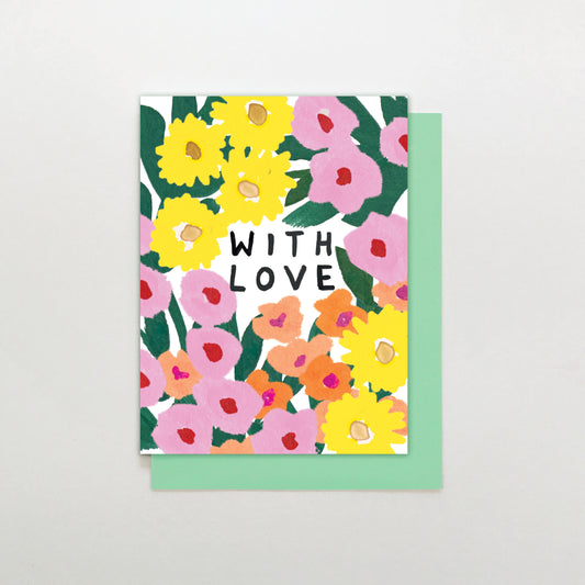 MINI023-Stop The Clock-With Love Flowers-Card-Mini Moments