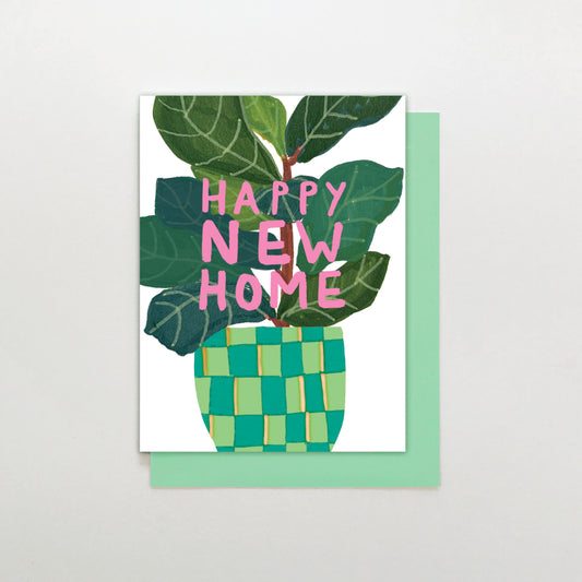 MINI026-Stop The Clock-Happy New Home Pot Plant-Card-Mini Moments