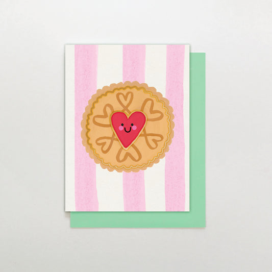MINI029-Stop The Clock-Jammy Heart Biscuit-Card-Mini Moments