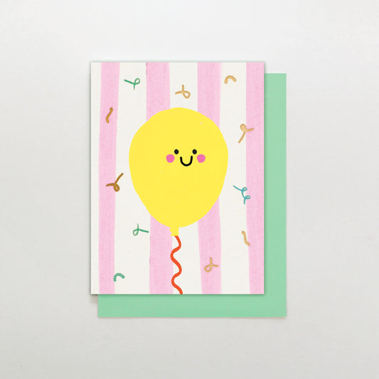 MINI034-Stop The Clock-Happy Yellow Balloon-Card-Mini Moments